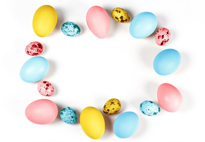 Easter Eggs on White Background