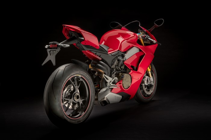 Red Ducati Panigale V4 S motorcycle