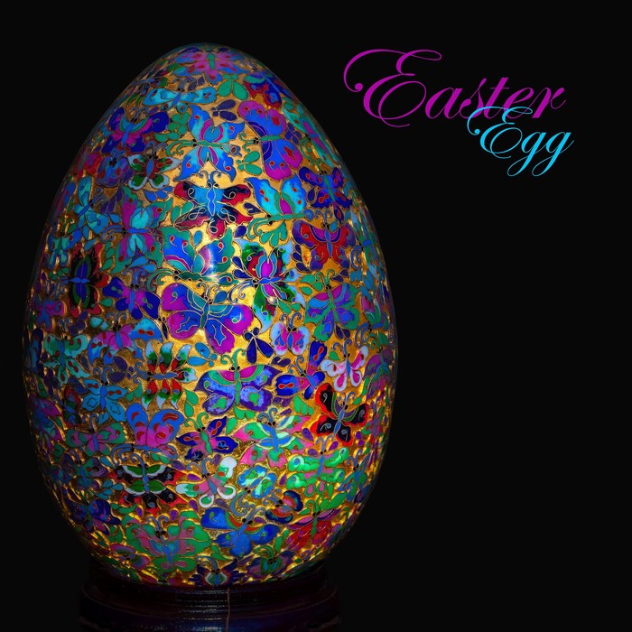 4K Easter Egg with Butterflies