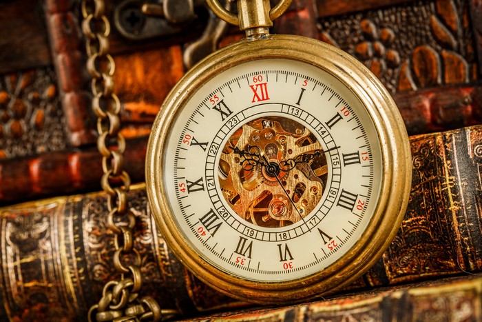 4K Pocket Watch on Old Books
