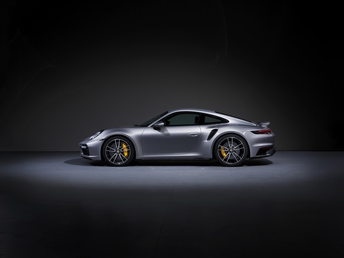 Silver Porsche 911 Turbo S Coupe