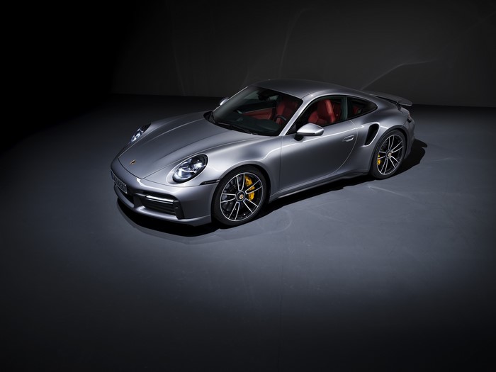 Silver Porsche 911 Turbo S Coupe