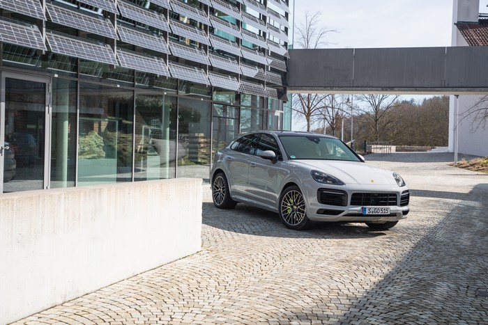 Grey Porsche Cayenne Coupe Hybrid vehicle