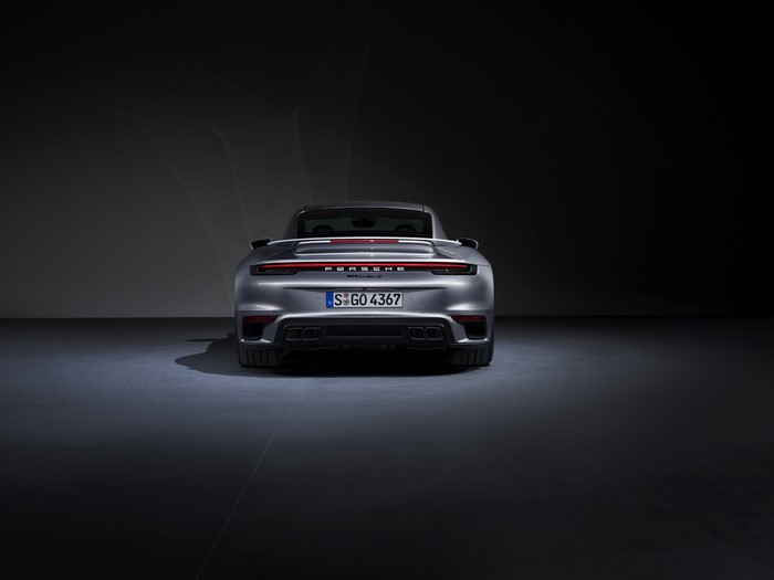 Porsche 911 Turbo S 2020 992 back view