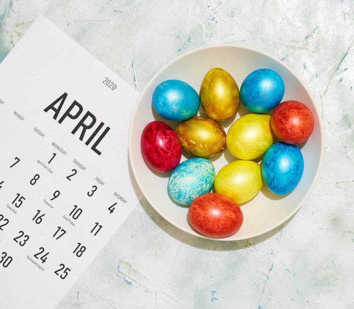 Easter Eggs and April 2020 Calendar