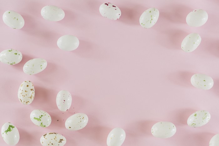 Easter Eggs on Pink Background Template