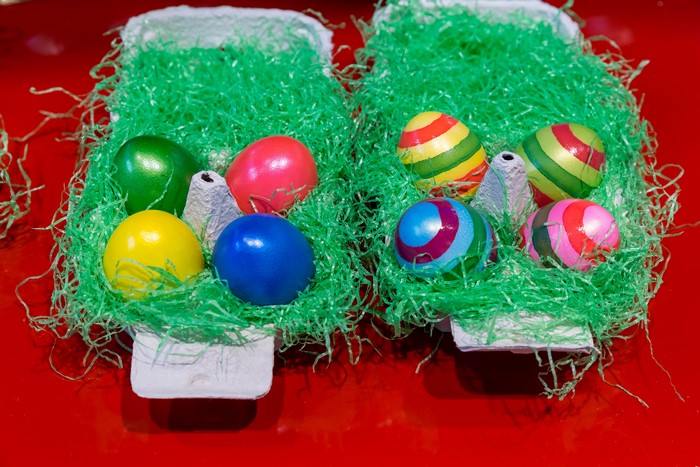 Easter Eggs in Green Grass