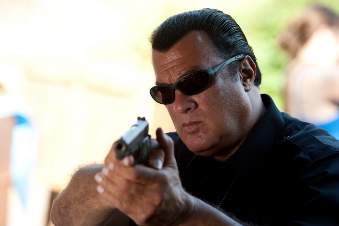 Steven Seagal with Pistol and Glasses