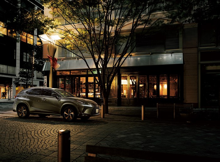 Lexus NX 300 Bronze Edition parked at night