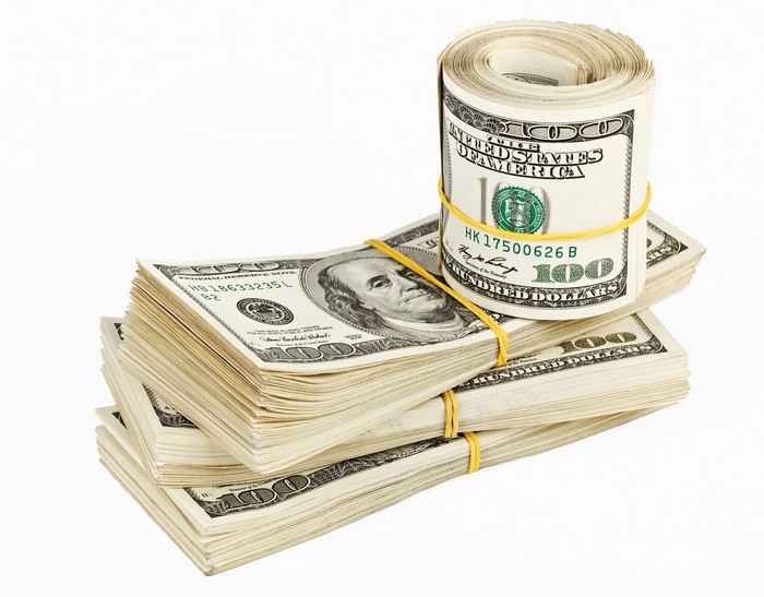 Stacks of 100 Dollar Bills