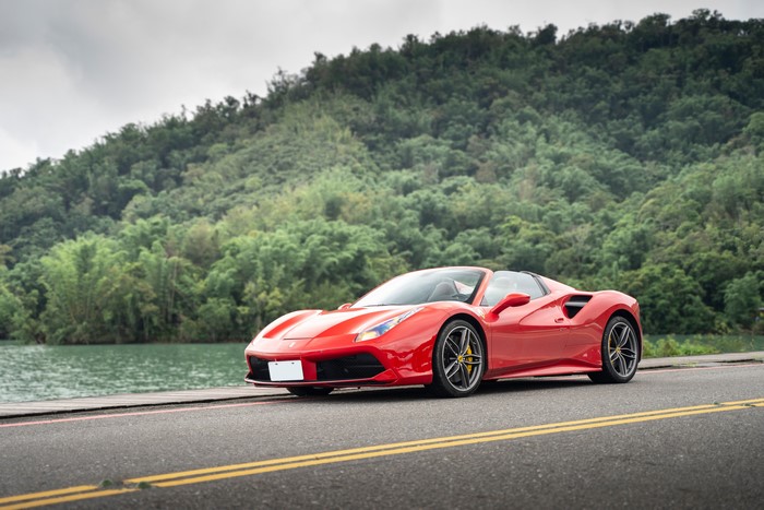 Red Ferrari 488 Spider Roadster