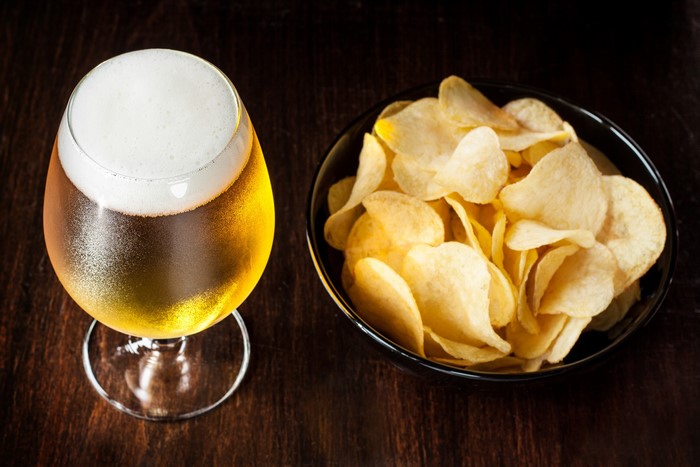 Beer and potato chips