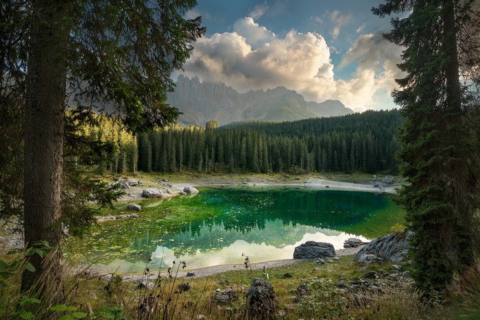 Karersee Lake in Dolomites, Italy