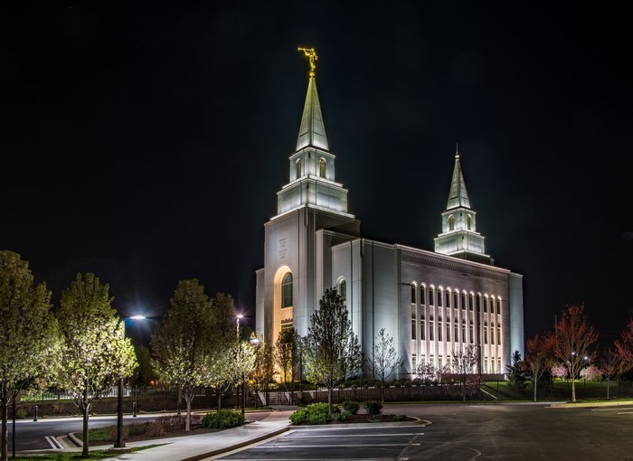 Kansas City Temple at Night