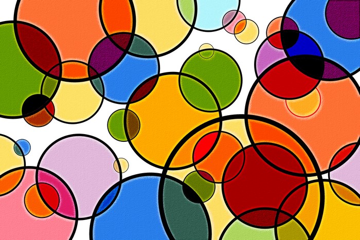 Geometric Circles with Texture and Multicolor