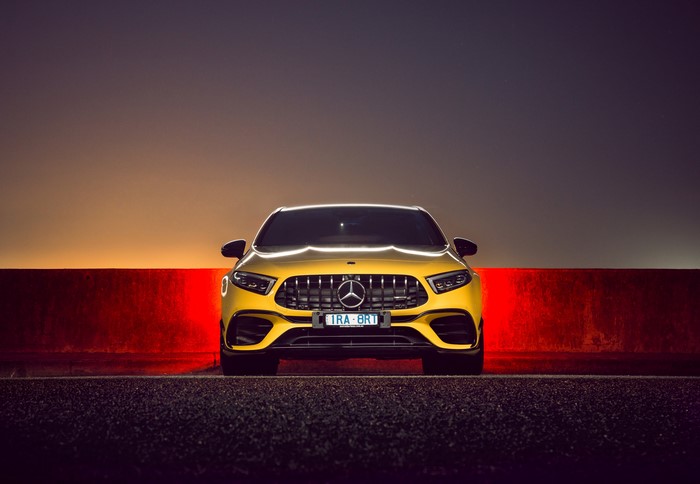 Yellow Mercedes-Benz AMG A 45 S 4MATIC Front