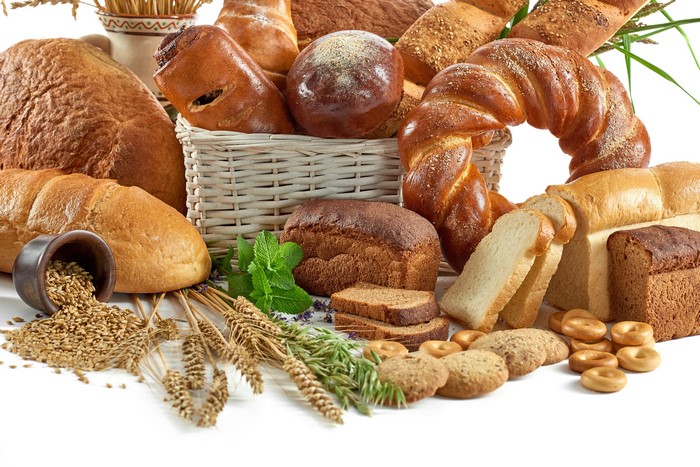 Bread, Pastry, Wheat in Wicker Basket