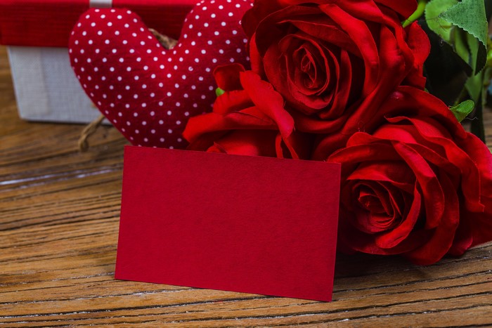 Valentine's Day Roses and Heart Template