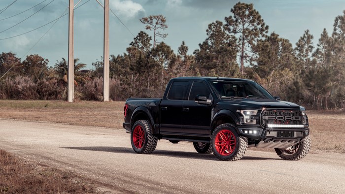 Black Ford F-150 Raptor Pickup Truck
