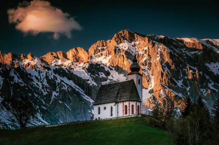 Church of Dienten, Austria, Alps Mountains