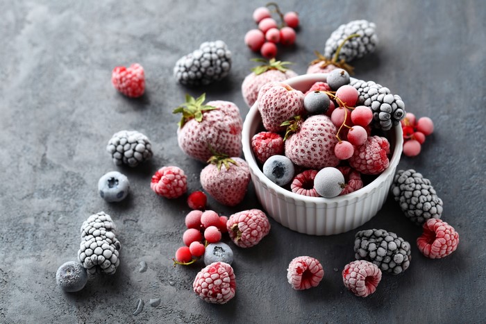 Frozen Berries in a Bowl