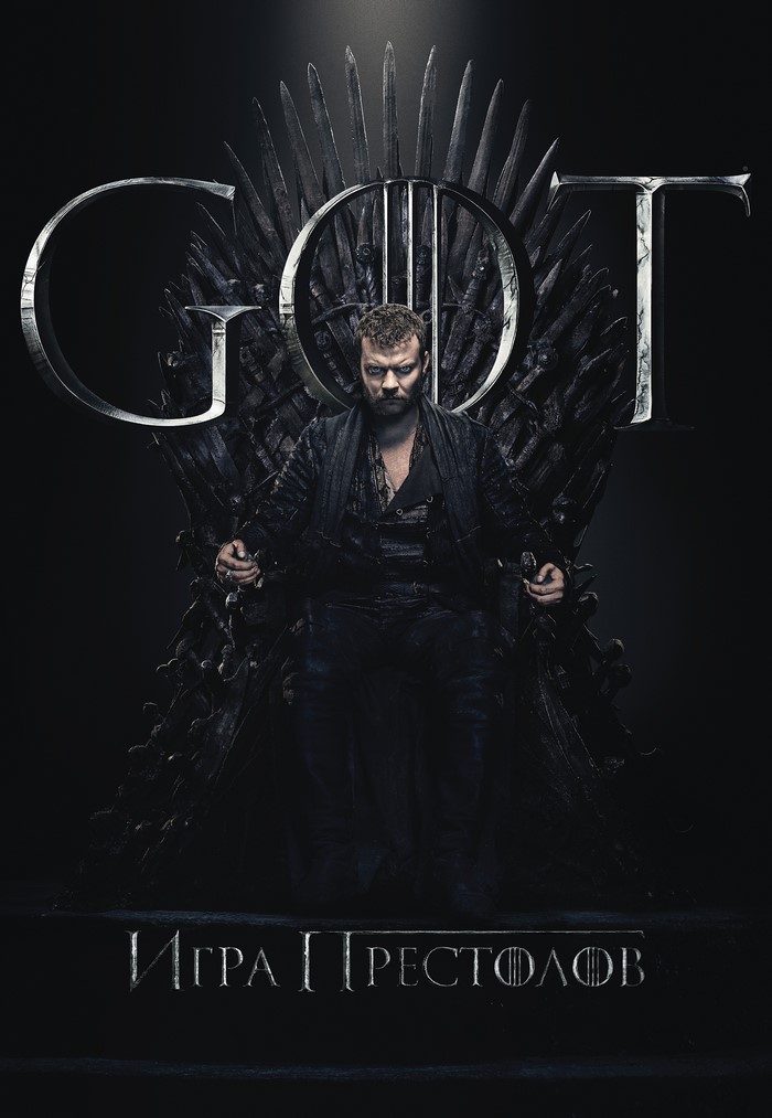 Euron Greyjoy from Game of Thrones on the Iron Throne