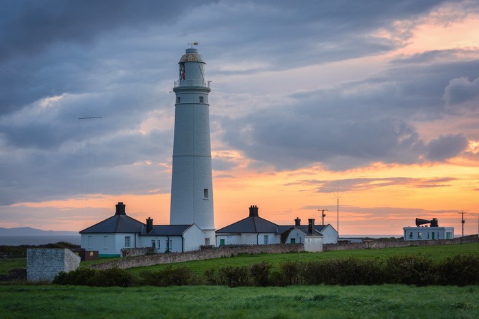 Nash Point Lighthouse, United Kingdom, Evening