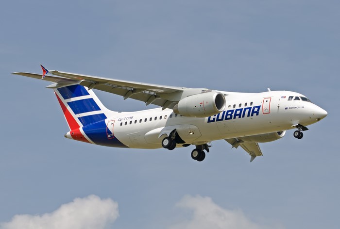 Cubana Antonov An-158 airplane in flight