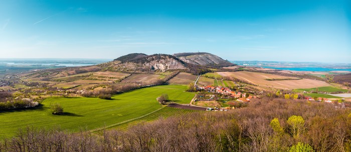 Panoramic view of hills and fields in the Czech Republic