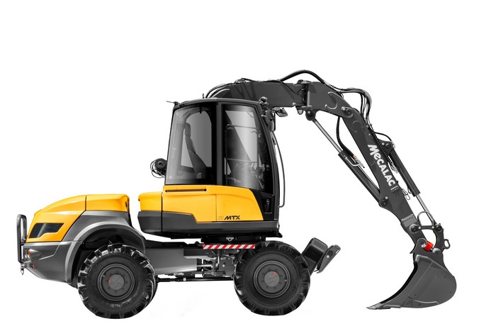 Mecalac 12MTX Excavator on White Background