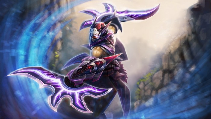 Anti-Mage from DOTA 2 with battle axes