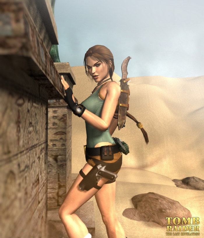 Lara Croft from Tomb Raider: The Last Revelation in desert ruins