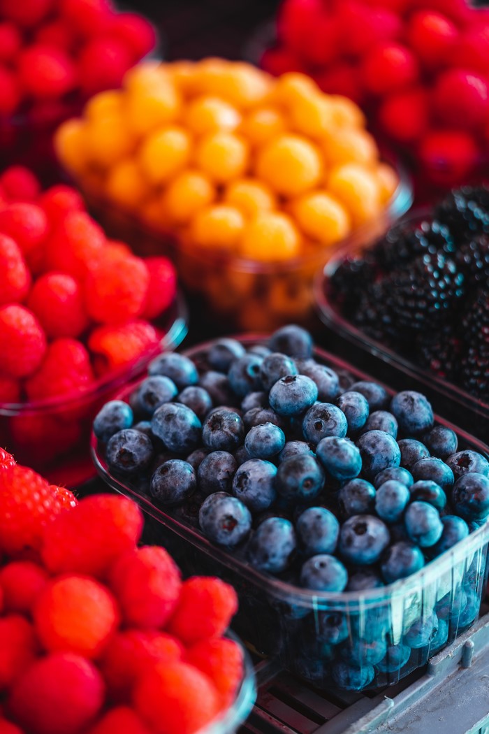 4K Berries: Blueberries, Raspberries, Blackberries, and Yellow Berries