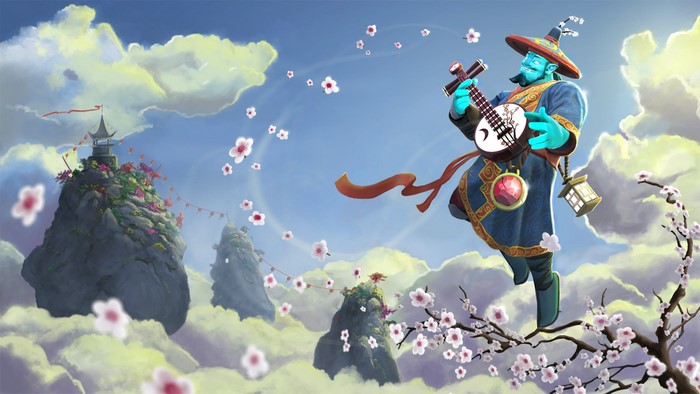 Storm Spirit from DOTA 2 playing a lute