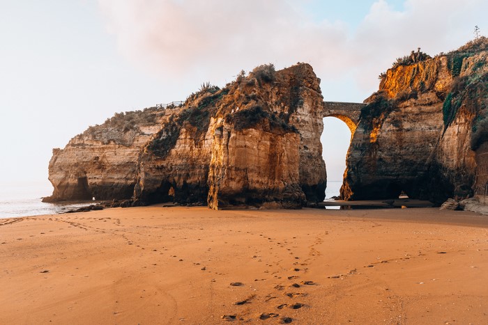 Ponta da Piedade, Portugal Beach with Rock Arch Bridge
