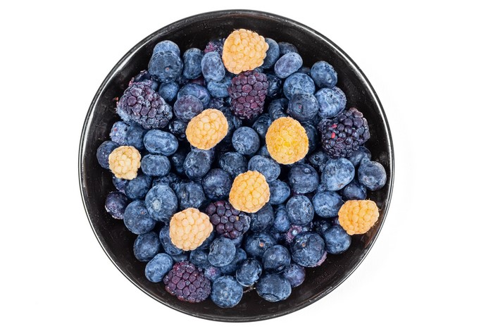 Blueberries, Blackberries, and Raspberries in a Bowl