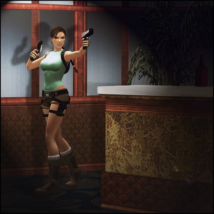 Lara Croft with Pistols in 4K Action Pose