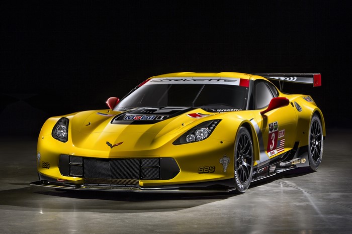 Yellow Chevrolet Corvette C7.R GT2 Race Car