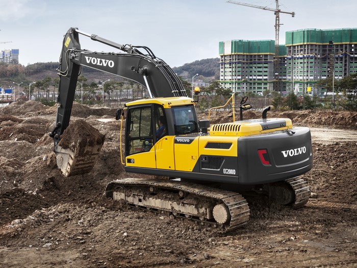 Volvo EC200D Excavator at Construction Site