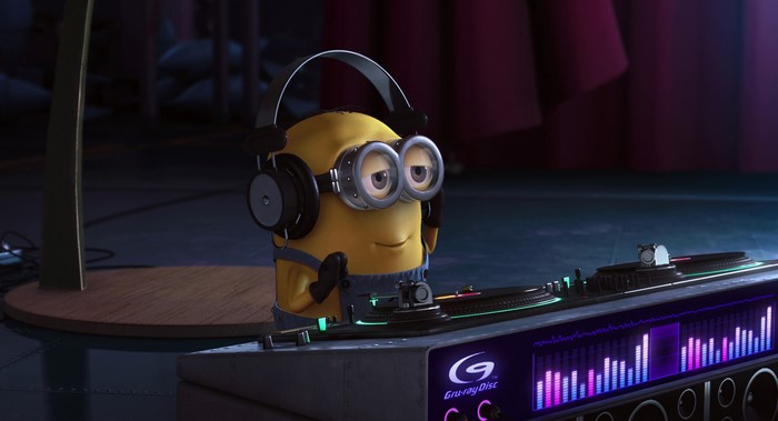Minion from Despicable Me 2 DJing with Headphones