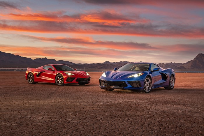 Two Chevrolet Corvettes at Sunset
