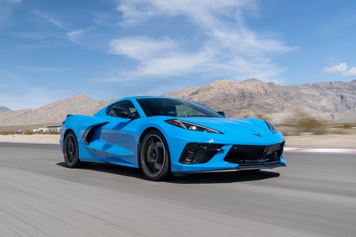 Blue 2020 Chevrolet Corvette Stingray Z51 on road