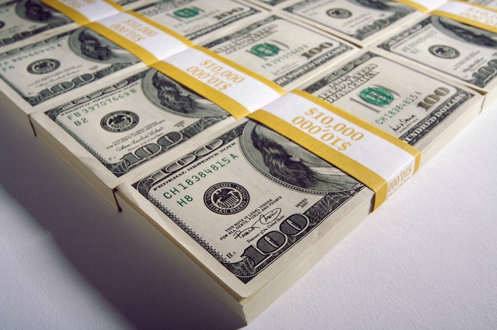 Stacks of 100 Dollar Bills