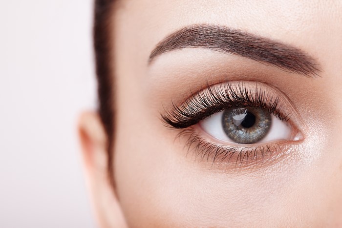 Closeup of a beautiful woman's eye with makeup