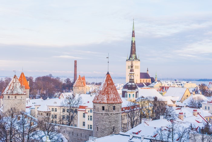Tallinn Estonia Church Winter Snow