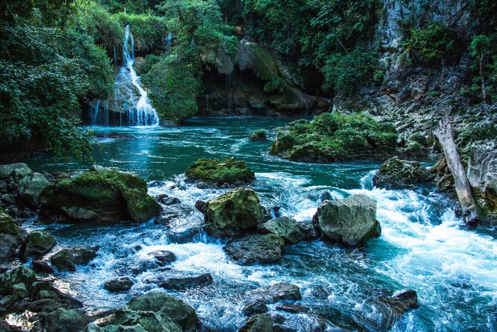 Rivers and Waterfalls Amidst Mossy Stones