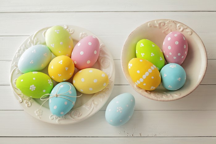 Easter Eggs on Plates