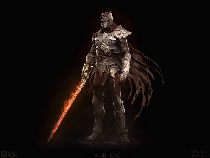 4K Ashen Zero from Mega Man in Dark Souls