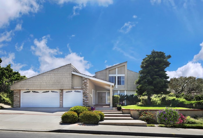 House with garage and stairs in Dana Point, California