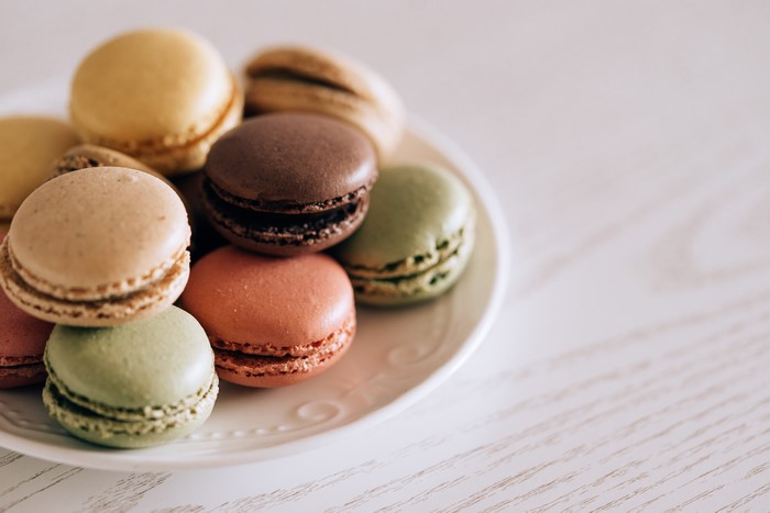 Plate of Multicolor Macarons